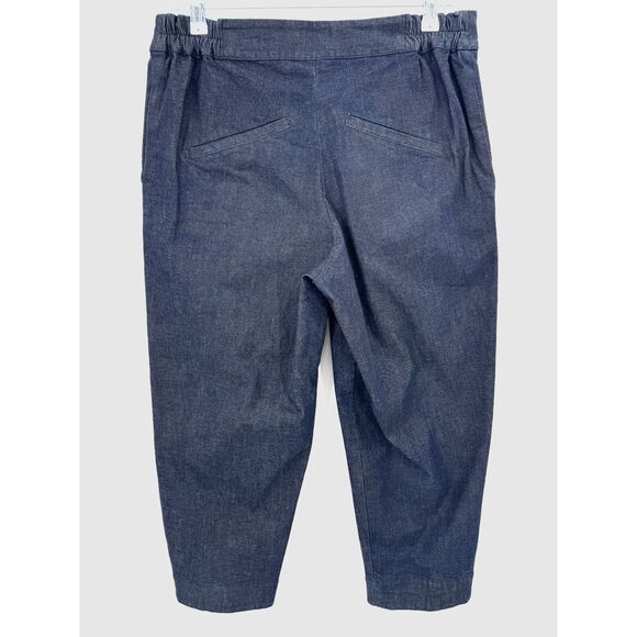 PURPLEMAROON Dark Wash Pleated Barrel Leg Jeans Pants Size M Medium - Picture 3 of 6